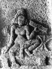South Indian lady scholar holding palm leaf book -10th century 