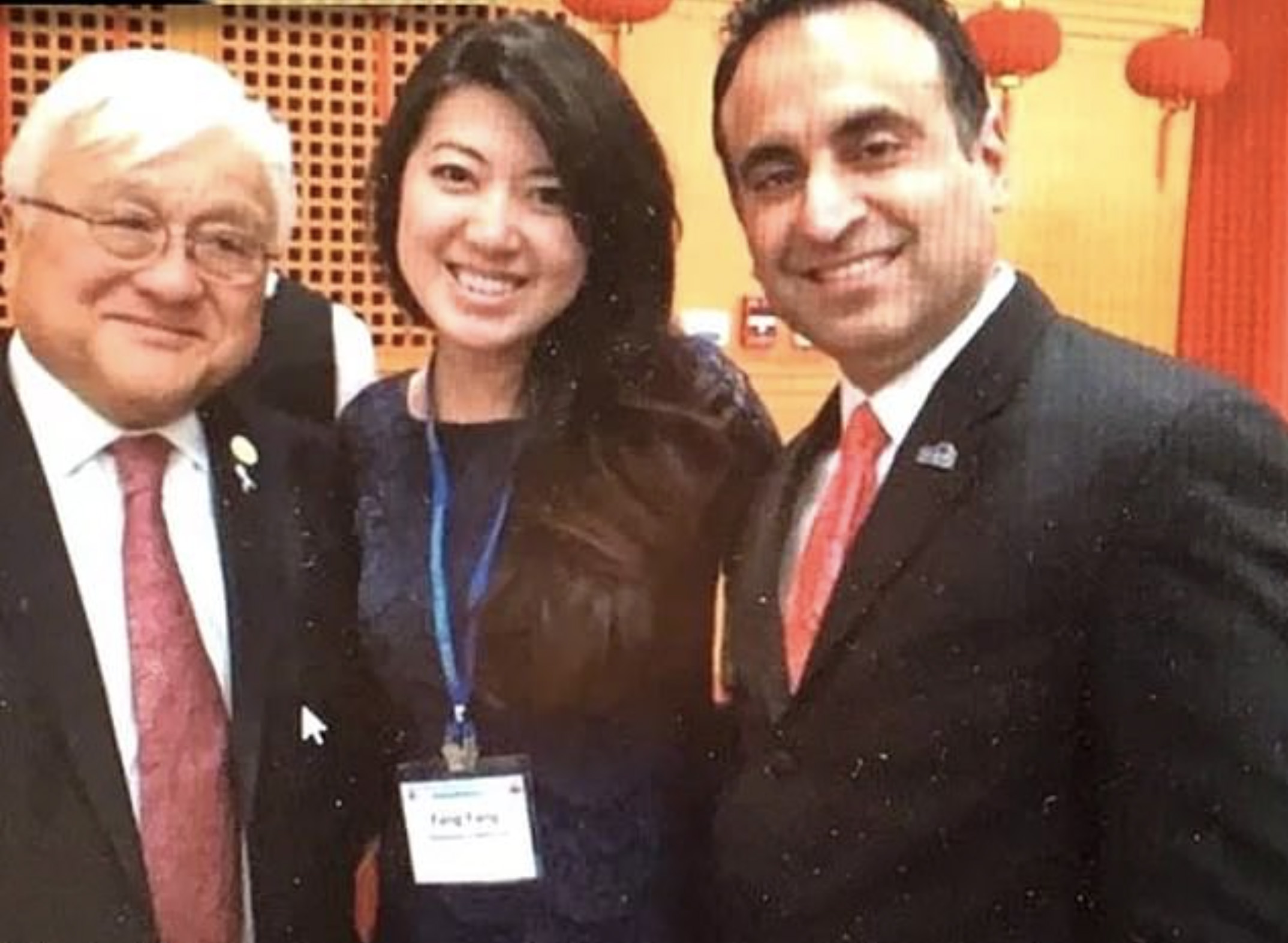 The suspected spy with then-Representative Mike Honda and then-San Jose city Councilmember Ash Kalra in March 2014 (left) with suspected Chinese intelligence operative Christine Fang (Honda and Kalra have not been of having a sexual relationship with Fang, nor any wrongdoing)
