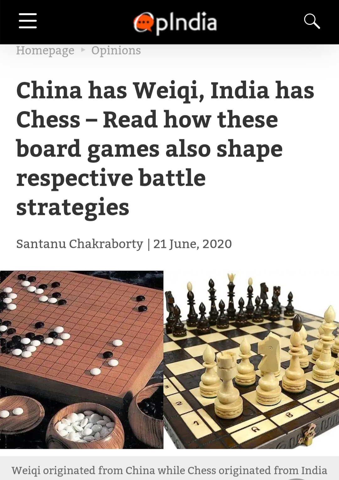 China has Weiqi, India has Chess – Read how these board games also shape  respective battle strategies