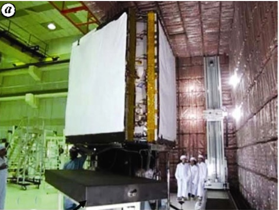 Integrated RISAT Active Antenna in near-field antenna test set up in the clean room.jpg