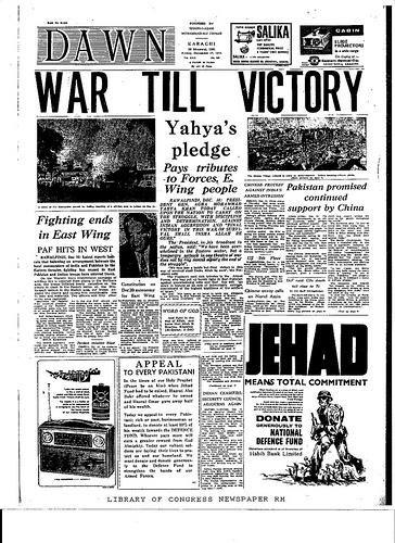 Pakistani Dawn news headline on 16 December 1971 Lies.png
