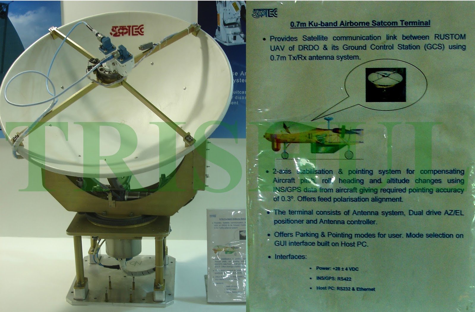 Rustom-2's ECIL-built Ku-band SATCOM antenna.jpg