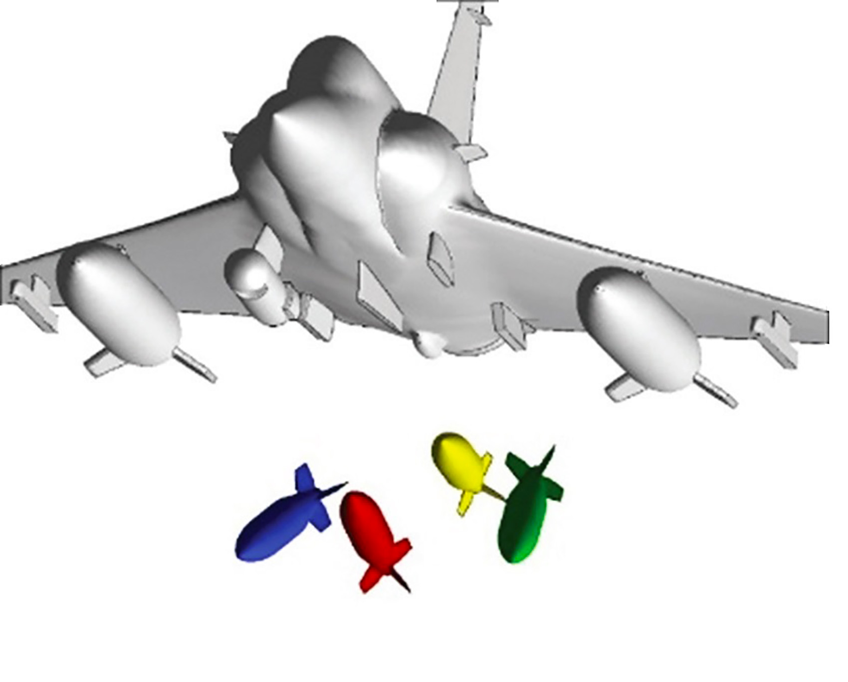 Salvo release of four bombs from Mirage2.jpg