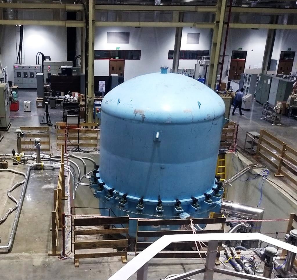 The cryostat installed in its position in the new laboratory building, Test Cryostat for Large...jpg