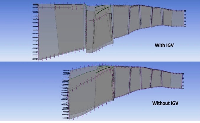 Two-blade CFD case setup for flutter analysis with and without IGV.jpg