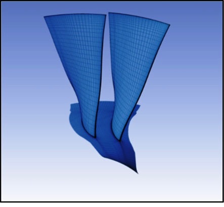 Two-blade mesh domain for flutter analysis.jpg