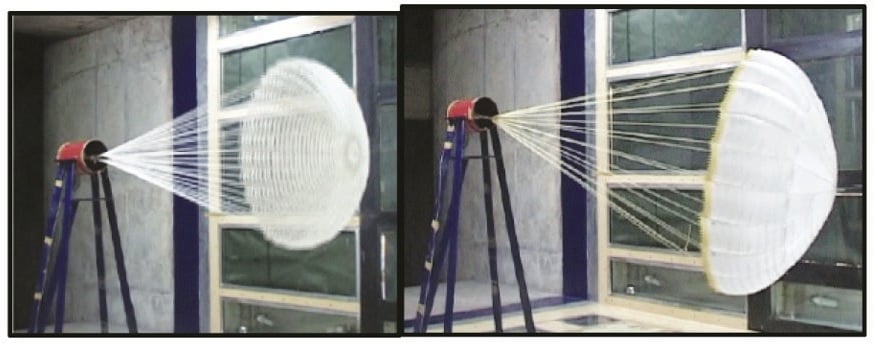 Wind tunnel models of (i) drogue parachute and (ii) main parachute.jpg