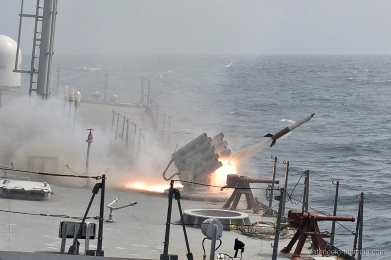 Indian Navy INS Chennai Kavach Rocket System