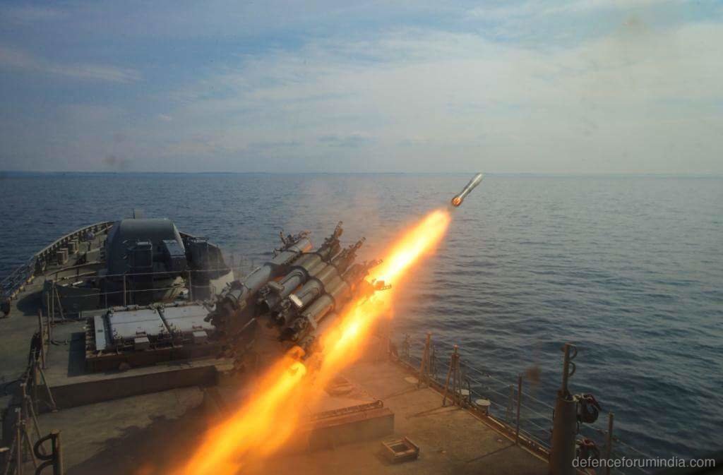 Indian Navy Talwar Class Fires RBU-6000 Rocket