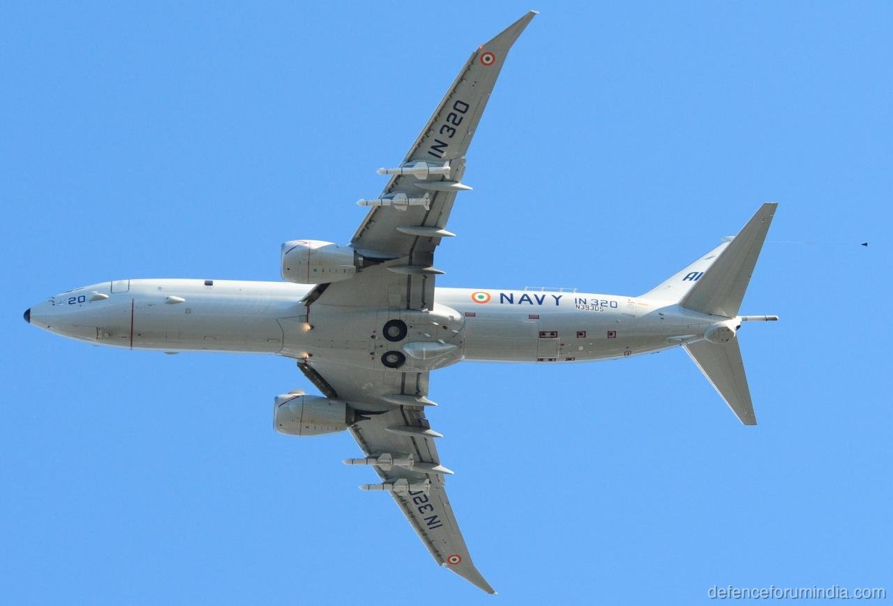 Indian Navy's P-8I Neptune armed with AGM-84 Harpoons