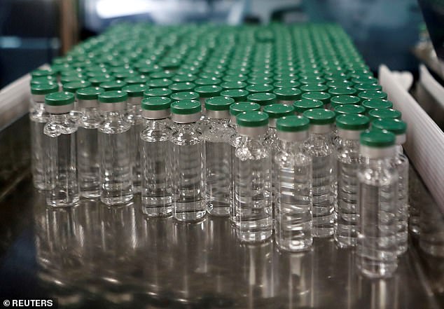 Astrazeneca is one of the strategic firms that have hired CCP members listed in the leaked database (pictured, vials of AstraZeneca's coronavirus vaccine candidate)