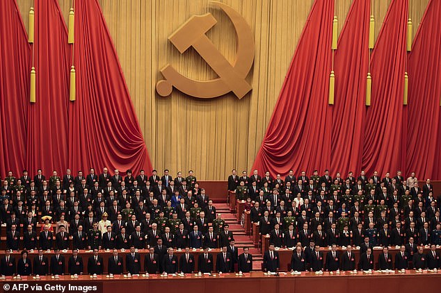 Pictured: delegates at the 2017 Communist Party Congress, Beijing. Many join the party just to advance their careers, but they must put the party first at all times