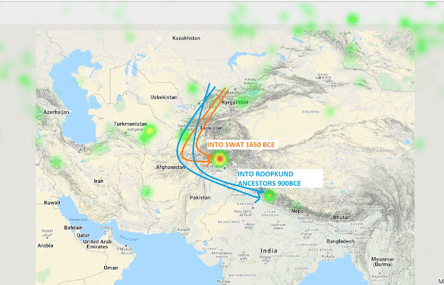 Steppe movement into Indian subcontinent - 1650BCE and 900BCE