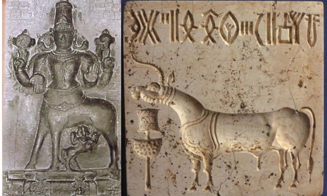 Vishnu emanating from cow-horse composite animal (16th century CE); Unicorn - Horse-(androgynous) Bull composite? [2500 BCE]: Continuity and evolution in Hindu iconography?