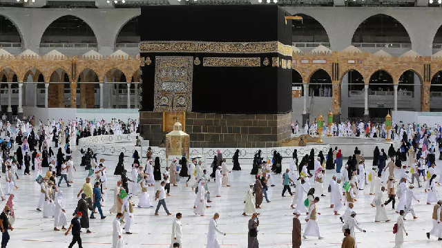 pilgrims circle kaaba along socially distanced paths in the final ritual of the hajj photo afp file