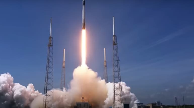 Euclid lift-off from Cape Canaveral Space Force Station in Florida, USA (Image source: Screengrab from launch video at https://www.esa.int)