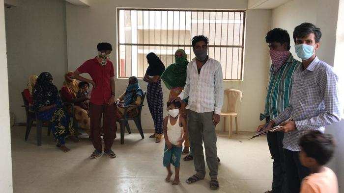 Gujarat: People shifted to shelter homes created in government buildings in Junagadh.