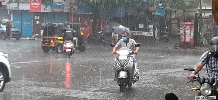 Rains lash Mumbai and neighbouring areas.
