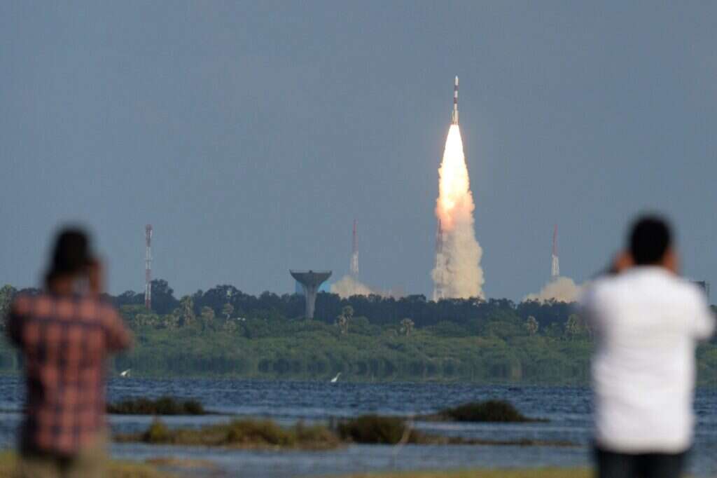 ISRO launches satellites into space on its Polar Satellite Launch Vehicle.