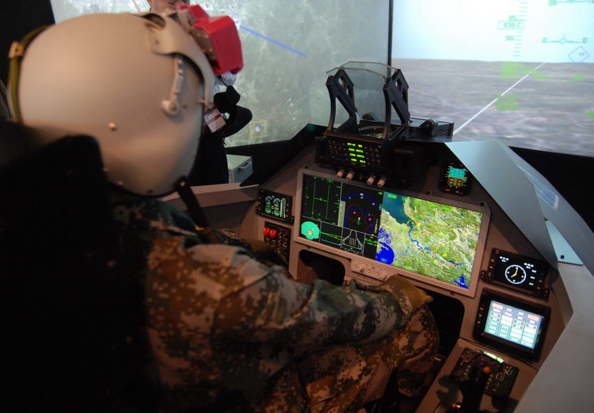 Mock-up cockpit of the J-31 as it was shown in public 