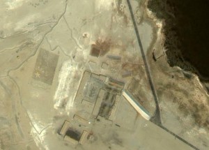 Giant Chinese flag visible from the air in base south of Spangur lake near Chushul